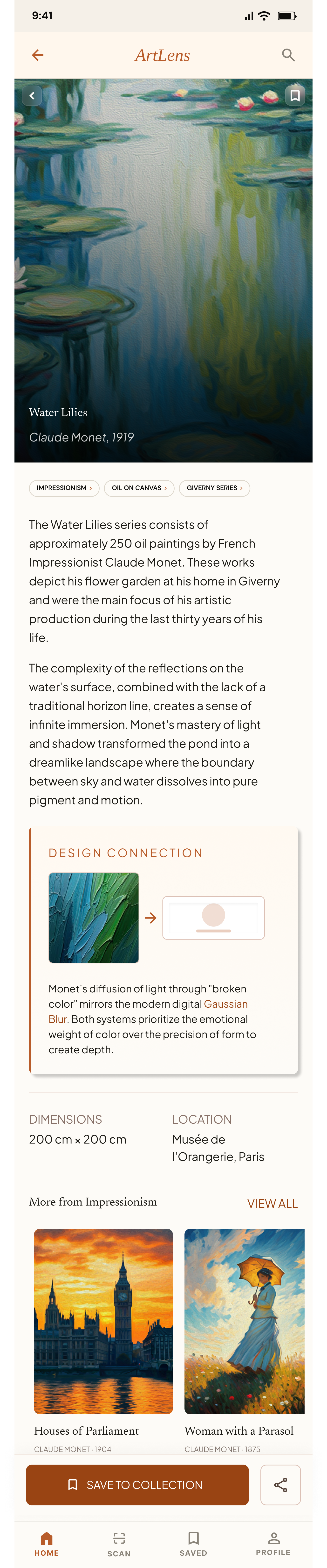 ArtLens hi-fi screen — Artwork Detail
